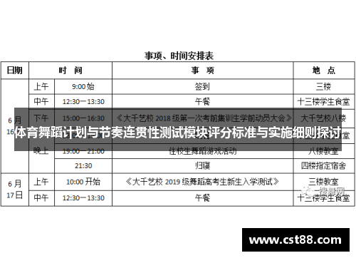 体育舞蹈计划与节奏连贯性测试模块评分标准与实施细则探讨