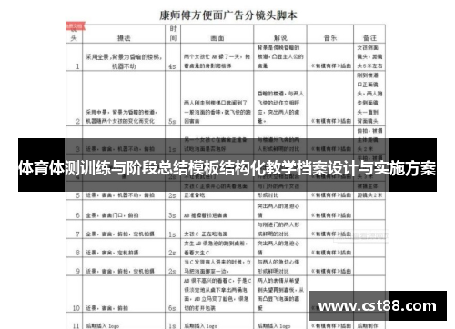体育体测训练与阶段总结模板结构化教学档案设计与实施方案